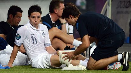 Samir Nasri le 19 juin 2012, pendant le match contre la Su&egrave;de lors de l'Euro, &agrave; Kiev (Ukraine). (FRANCK FIFE / AFP)