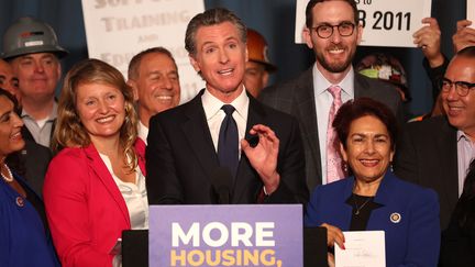 Le gouverneur de Californie&nbsp;Gavin Newsom, lors d'une conférence de presse le 28 septembre 2022. (JUSTIN SULLIVAN / GETTY IMAGES NORTH AMERICA)