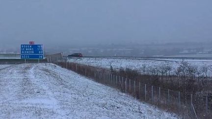 Un route dans l'Orne, le 15 janvier 2016. (France 3 Normandie)