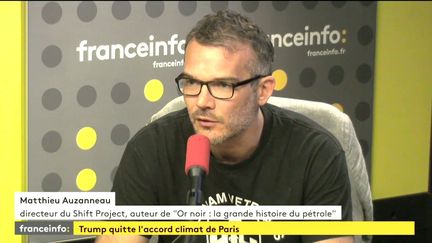 Matthieu Auzanneau, directeur du Shift Project, le 2 juin 2017. (FRANCEINFO)