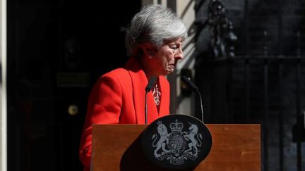 La Première ministre britannique, Theresa May, annonce qu'elle démissionnera le 7 juin, le 24 mai 2019 à Londres (Royaume-Uni). (SIMON DAWSON / REUTERS)