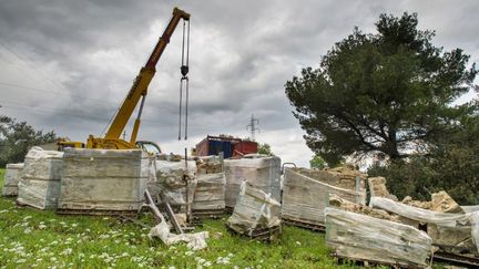 Les pièces détachées de l'église de la Madonna del Carmine à Montegiordano en Italie sont de retour.
 (ALFONSO DI VINCENZO / AFP)