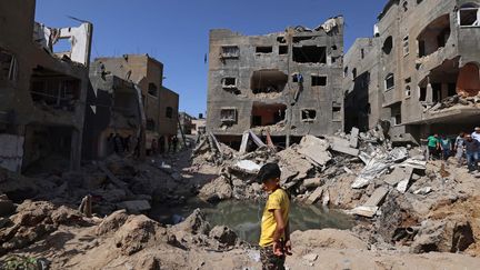 Un enfant à Gaza, le 21 mai 2021. (EMMANUEL DUNAND / AFP)