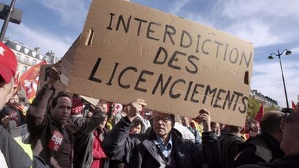 Cortège de manifestants à Paris le 22 octobre 2009 (© AFP François Guillot)