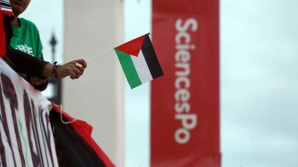 Des manifestations propalestiniennes sont organisées sur le campus de Sciences Po Menton depuis lundi 29 avril. (OTTONELLO JEAN-FRANCOIS / MAXPPP)