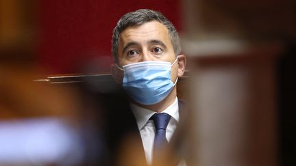 Le ministre de l'Intérieur Gérald Darmanin à l'Assemblée nationale, le 18 mai 2021. (THOMAS COEX / AFP)