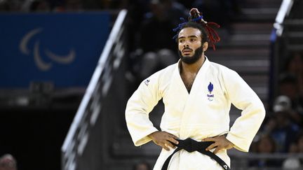 Il ne visait que l'or. Helios Latchoumanaya a échoué en finale des -90 kg J2 sur un waza-ari. Le parajudo français repart tout de même avec quatre médailles des Jeux paralympiques. (HERVIO JEAN-MARIE / AFP)