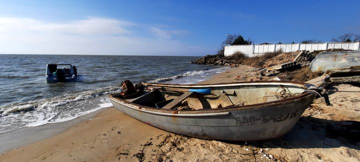 The fishing village of Prymorske, by the Sea of ​​Azov, near Mariupol (Ukraine).   (BENJAMIN ILLY / RADIO FRANCE)