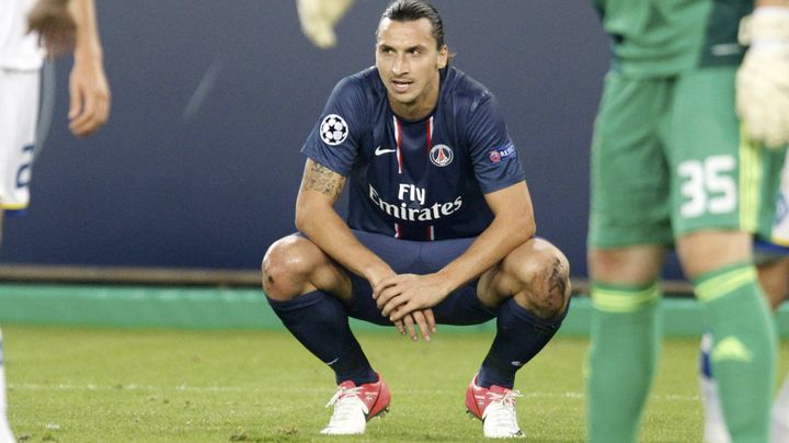 Zlatan Ibrahimovic lors du match du PSG face au Dinamo Kiev le 18 septembre 2012.&nbsp; (XAVIER LAINE / GETTY IMAGES)