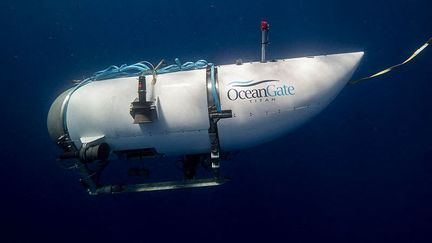 Une photo non datée du submersible "Titan", appartenant à l'entreprise américaine OceanGate. (OCEANGATE / ANADOLU AGENCY / AFP)