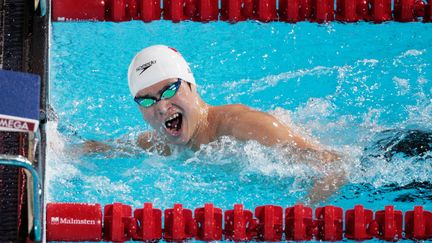 Le nageur chinois Sun Yang lors de la finale du 800m nage libre, le 31 juillet 2013 &agrave; Barcelone. (ADAM PRETTY / GETTY IMAGES)