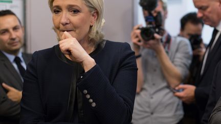 Marine Le Pen, le 23 avril 2017, à Paris.&nbsp; (IRINA KALASHNIKOVA / SPUTNIK)