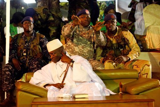 Yahya Jammeh, alors président de la Gambie, à Banjul en meeting électoral à Banjul le 29 novembre 2016. ( REUTERS - Thierry Gouegnon)