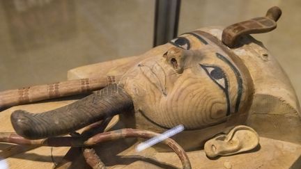 Le sarcophage en bois du pharaon Ramsès II est actuellement exposé au musée de la&nbsp; place Tahrir. (DOZIER MARC / HEMIS.FR / HEMIS.FR)