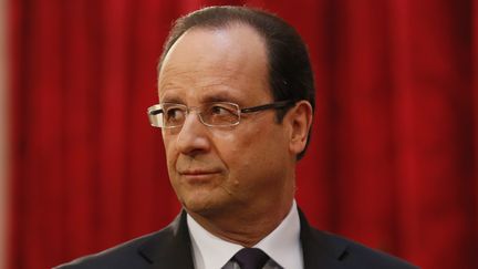 Le pr&eacute;sident de la R&eacute;publique, le 1er mai 2013 &agrave; l'Elys&eacute;e, &agrave; Paris. (MAXPPP)