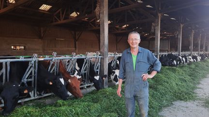 Pour Mickaël Heurtin, éleveur bretonde père en fils, se séparer de ses vaches à viande, des blondes d'Aquitaine, a été un crève-cœur. (GUILLAUME GAVEN / RADIO FRANCE)