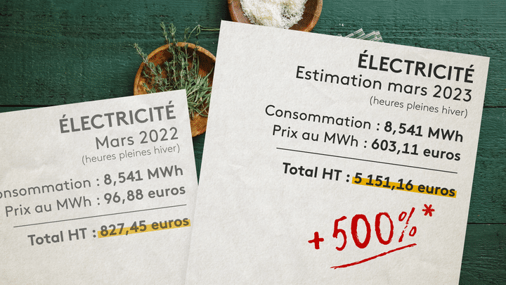 La facture d'électricité d'Antoine Bancarel. (ELLEN LOZON / FRANCEINFO / GETTY IMAGES)