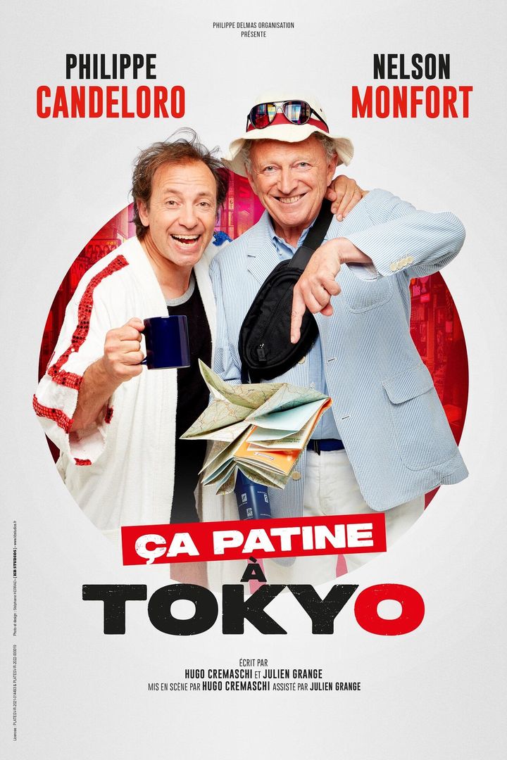 Affiche de la pièce "Ça patine à Tokyo" avec Nelson Montfort et Philippe Candeloro. (DR)