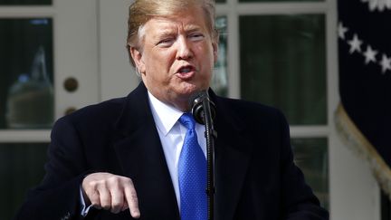 Le président américain Donald Trump à la Maison Blanche, à Washington, la capitale fédérale des Etats-Unis, le 15 février 2019. (MARTIN H. SIMON / CONSOLIDATED NEWS PHOTOS / AFP)