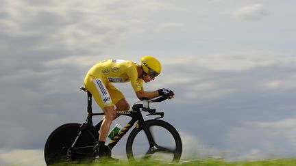 Bradley Wiggins a perdu pas moins de onze kilos pour gagner le Tour de France.  (LIONEL BONAVENTURE / AFP)