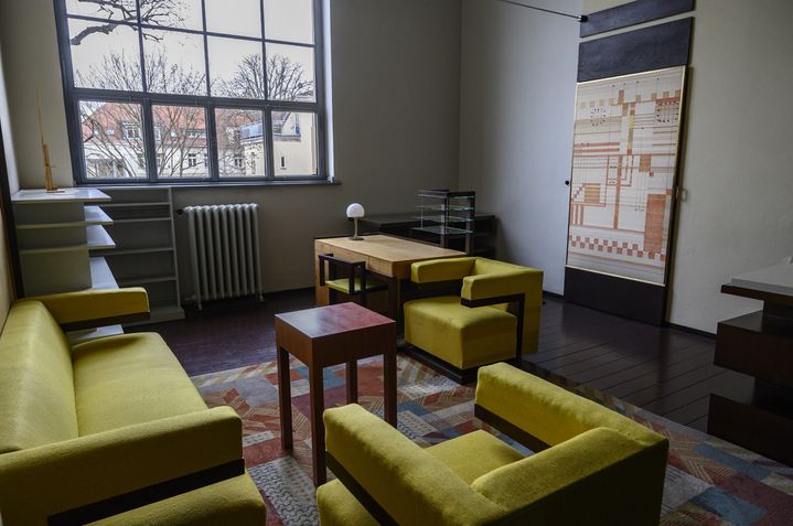 Reconstitution du bureau du fondateur du Bauhaus, Walter Gropius, à l'université du Bauhaus à Weimar (15 janvier 2019)
 (John MacDougall / AFP)