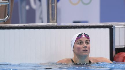 Charlotte Bonnet durant les séries du 200 mètres nage libre, lundi 26 juillet, à Tokyo. (KEMPINAIRE STEPHANE / KMSP / AFP)