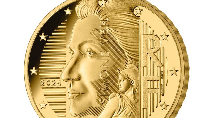 The face of the new 10 euro cent coins bearing the image of Simone Veil, which will be put into circulation in 2024. (MONNAIE DE PARIS)