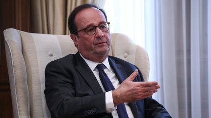 François Hollande, à Athènes (Grèce), le 16 novembre 2018.&nbsp; (NICK PALEOLOGOS / SOOC / AFP)