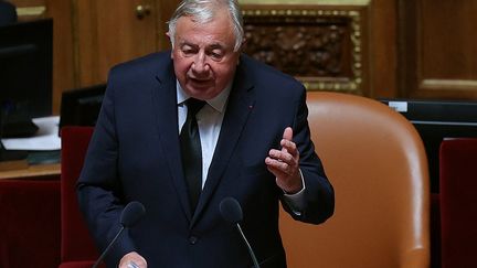 The President of the Senate, Gérard Larcher, in the hemicycle of the upper house, October 2, 2023. (THOMAS SAMSON / AFP)