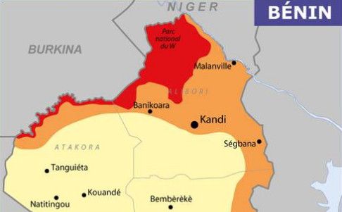 Carte de vigilance du Bénin sur le site du ministère français des Affaires étrangères, fin avril 2019. (MINISTERE DES AFFAIRES ETRANGERES / FRANCEINFO)