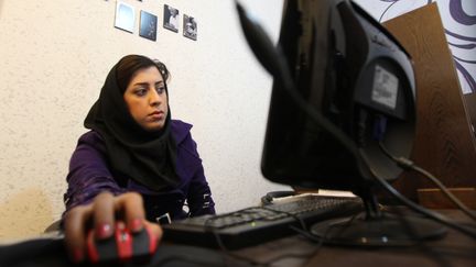 Une Iranienne en train de surfer sur internet à Téhéran, en 2011. (ATTA KENARE / AFP)