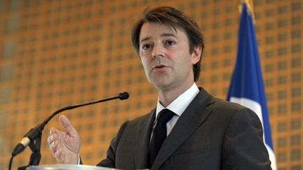 Le ministre du Budget et de la Fonction publique François Baroin, lors de ses voeux à la presse le 17 janvier 2011 (AFP/ERIC PIERMONT)