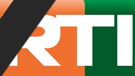 Logo de la Radiodiffusion télévision ivoirienne (RTI) barré d'une bande noire en signe de deuil après l'attaque terroriste de Grand-Bassam (DR)