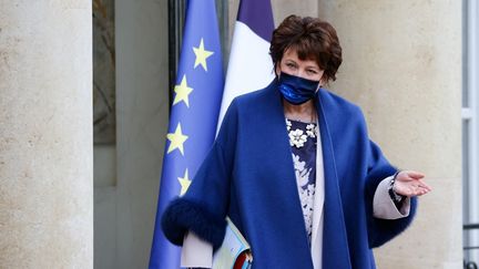 La ministre de la Culture Roselyne Bachelot sortant de l'Elysée le 27 janvier 202, à Paris. (LUDOVIC MARIN / AFP)