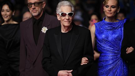 Le réalisateur David Cronenberg et les acteurs Vincent Cassel et Diane Kruger sur le tapis rouge du festival de Cannes, le 20 mai 2024.