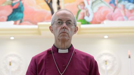 L'archevêque de Canterbury Justin Welby au Sri Lanka, le 29 août 2019. (LAKRUWAN WANNIARACHCHI / AFP)