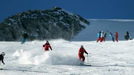 Des skieurs au glacier de la Grande Motte à Tignes. Photo d'illustration. (SYLVAIN MUSCIO / MAXPPP)