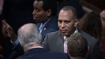 Hakeem Jeffries est le&nbsp;nouveau président des démocrates à la Chambre des représentants. (CLIFF OWEN - CNP / CONSOLIDATED NEWS PHOTOS)