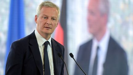 Le ministre de l'Economie et des Finances, Bruno Le Maire, lors de l'université d'été du Medef, le 29 août 2018 à Jouy-en-Josas (Yvelines).&nbsp; (ERIC PIERMONT / AFP)