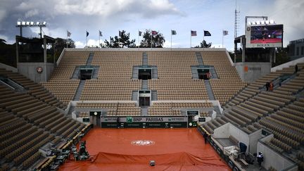 Le court Suzanne Lenglen, le 4 octobre 2020. (ANNE-CHRISTINE POUJOULAT / AFP)