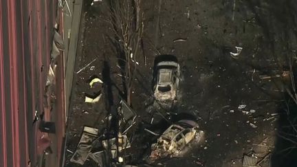 Aux États-Unis, le mystère reste entier concernant l’explosion à Nashville (Tennessee) d’un camping-car après la diffusion, par haut-parleur, d’un compte à rebours, vendredi 25 décembre. (CAPTURE D'ÉCRAN FRANCE 3)