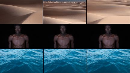 Photographe franco-marocaine, Leila Alaoui explore ce que vivent les migrants en provenance de l’Afrique sub-saharienne et qui, attirés par l’illusion des rivages de l’Europe, se lancent dans un périlleux voyage. La vidéo met en exergue le traumatisme collectif causé par l’expérience physique de traverser des frontières, de devenir une communauté fragilisée dans un nouvel environnement. Alors qu’elle travaillait sous l’égide d’Amnesty International au Burkina Faso, sur les droits des femmes, Leila Aloui fut grièvement blessée lors d’un attentat à Ouagadougou. Elle a succombé à ses blessures le 18 janvier 2016.
 (Leila Alaoui)