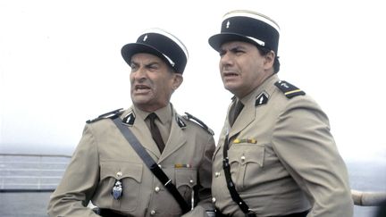 Louis de Funès et Michel Galabru lors du tournage du "Gendarme à New York", en 1965. (Photononstop / SCREEN PROD)