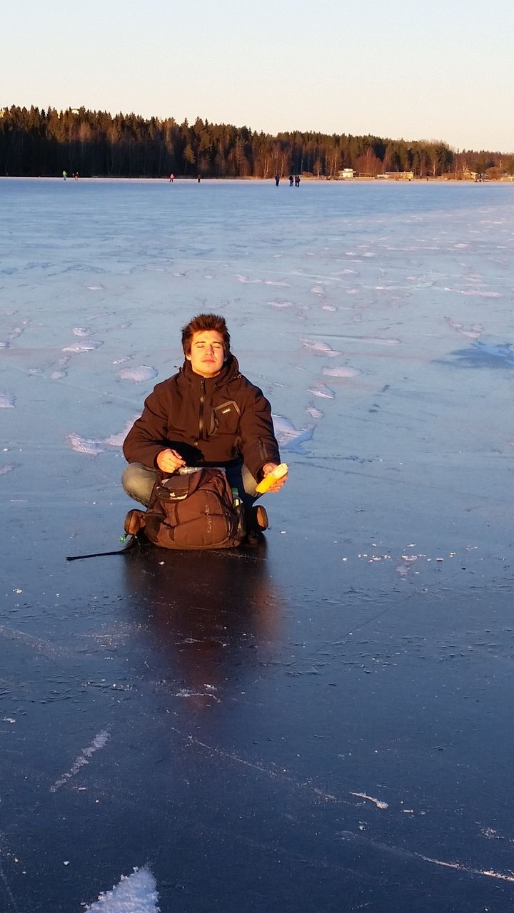 Sur le lac gelé d'Umeå. "Le VIE&nbsp;a changé ma vie, j'ai eu accès à des choses dont je n'aurais même pas rêvé&nbsp;!" (LUCAS DE BONDELON)