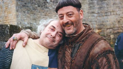 Patrick Burgel&nbsp;(&agrave; g.) et Jean Reno sur le tournage des "Visiteurs".&nbsp; (PATRICK BURGEL )