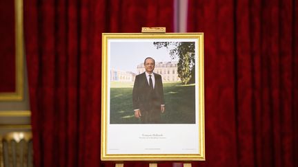 Le portrait officiel de Fran&ccedil;ois Hollande r&eacute;alis&eacute; par Raymond Depardon et d&eacute;voil&eacute;, lundi 4 juin 2012, &agrave; l'Elys&eacute;e &agrave; Paris. (BERTRAND LANGLOIS / AFP)