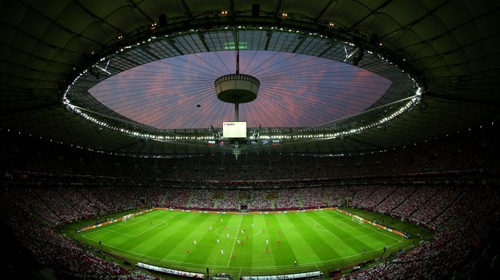 Le stade national de Varsovie (Pologne), qui pourrait bien devenir un &eacute;l&eacute;phant blanc apr&egrave;s l'Euro. (MICHAEL STEELE / GETTY IMAGES EUROPE)