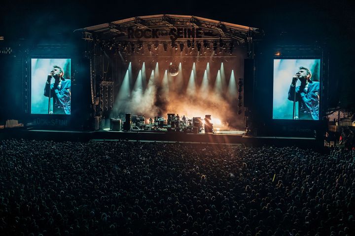 LCD Soundsystem sur la Grande Scène de Rock en Seine, dimanche 25 août 2024, à Saint-Cloud (Paris, France). (OLIVIER HOFFSCHIR)