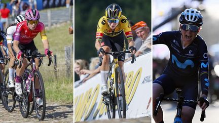 Demi Vollering (SD Worx), Marianne Vos (Jumbo-Visma) et Annemiek van Vleuten (Movistar). (AFP)