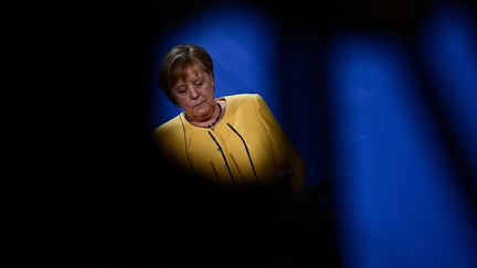 La chancelière Angela Merkel le 27 août 2021 à Berlin. (TOBIAS SCHWARZ / DPA PICTURE-ALLIANCE VIA AFP)